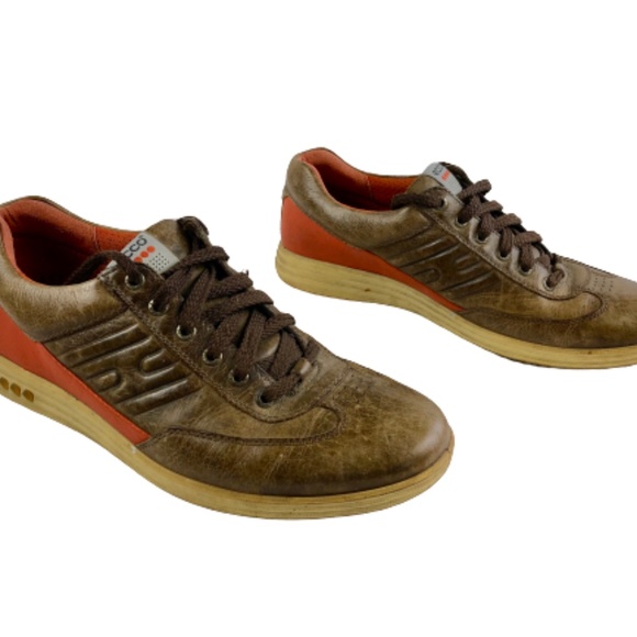 Ecco Distressed Brown Leather Oxford Shoes main image 5